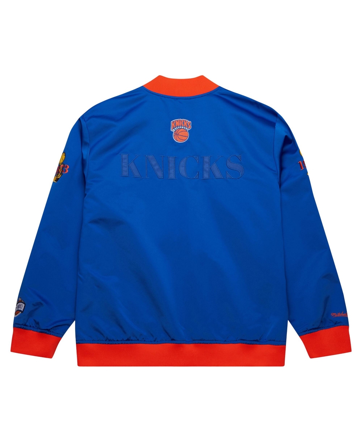 Mitchell & Ness Men's Blue New York Knicks Hardwood Classics Team Og 3.0 Lightweight Satin Full-snap Jacket In Gold