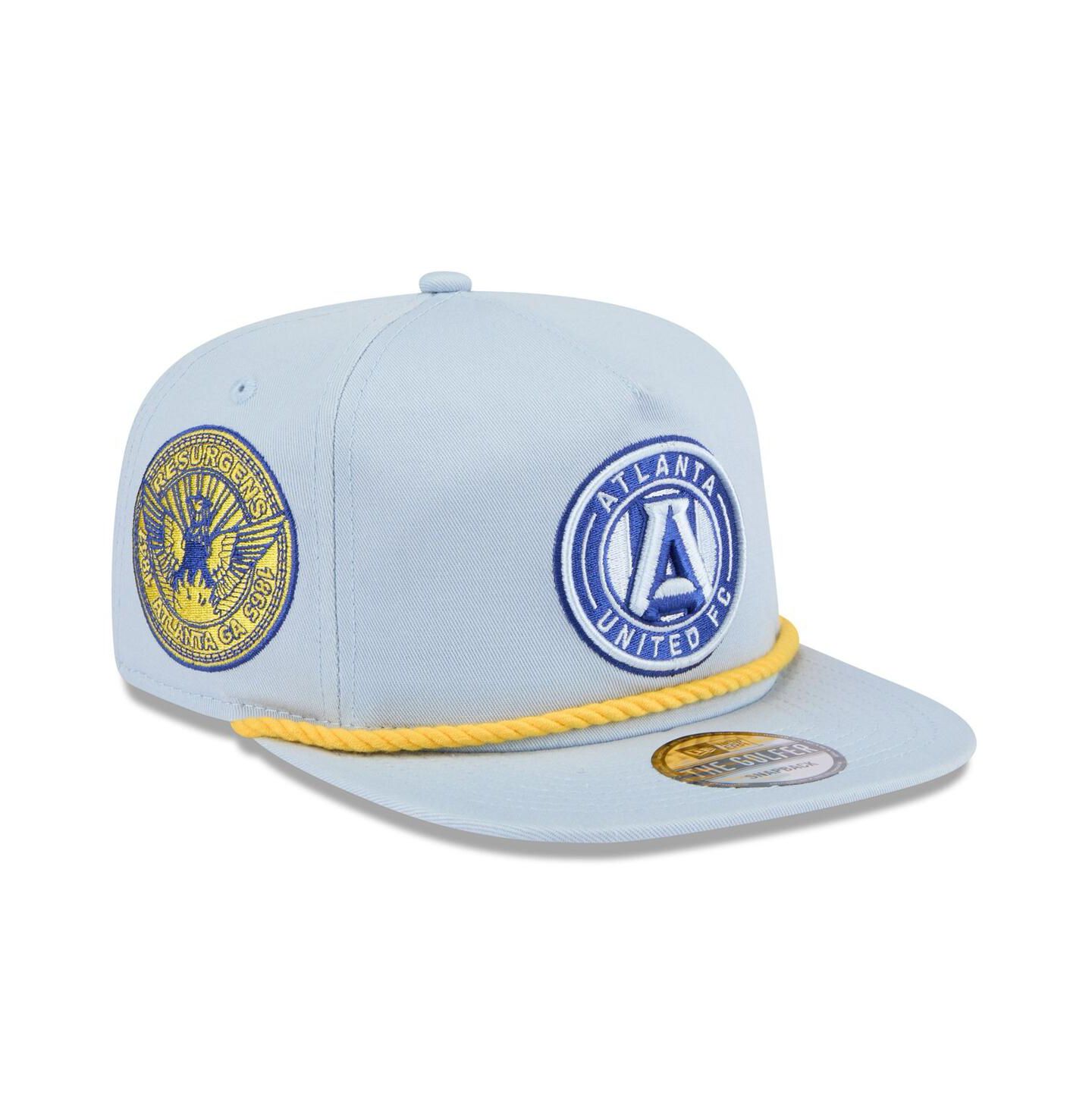 Мужские головные уборы New Era Light Blue Atlanta United FC 2024 Jersey Hook Golfer Adjustable Hat — фото 1