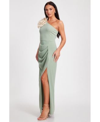 Женское макси-платье с контрастным корсажем QUIZ из плотного крепа для подводного плавания