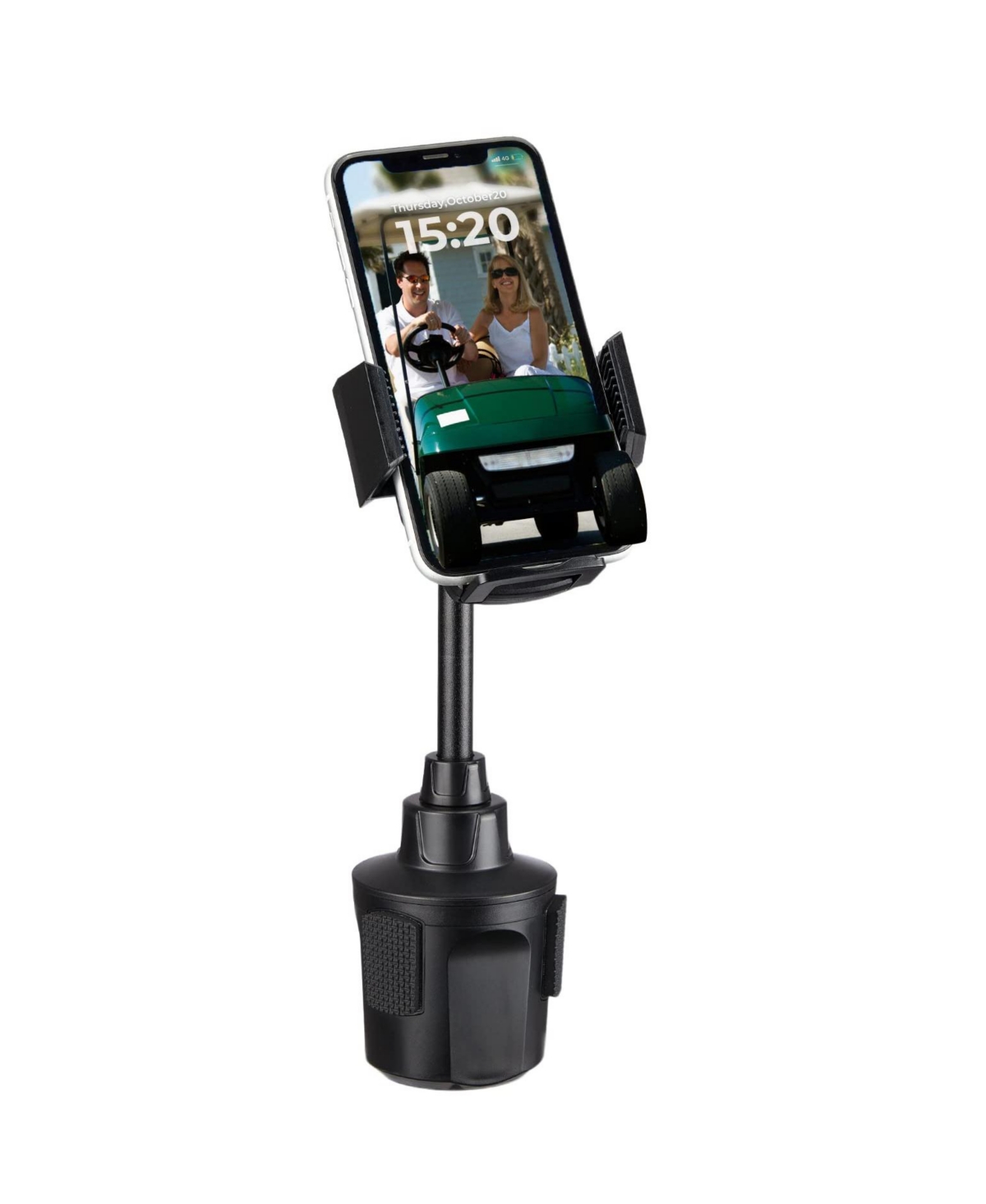 Car Cup Holder Phone Mount 360&#xB0; Adjustable Cell Phone Holder Compatible with Car, Golf Cart, Truck, Atv - Black