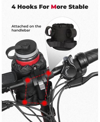 Большой велосипедный подстаканник KEMIMOTO, 2 шт., Держатель для бутылки с водой на руль велосипеда, Держатель для напитков на велосипеде с сетчатыми карманами, Сумка для телефона, Совместимый с дорожным велосипедом MTB, электронным велосипедом, самокатом