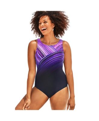 Women's Chlorine Resistant High Neck One Piece Swimsuit