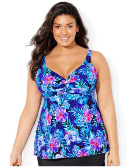 Верх бикини Sweetheart, на косточках, танкини — Swimsuits for All, цвет: Синий чёрный