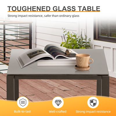 3-Piece Patio Furniture Set, Outdoor Rattan Wicker Chairs with Table, Sofa Set Including Cushions