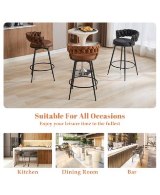 28 inch Set of 3 metal Modern Counter Height Bar Stools set