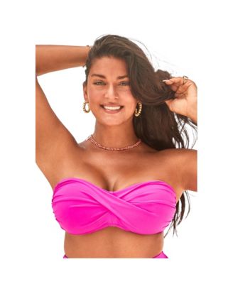 Women's Valentine Ruched Bandeau Bikini Top