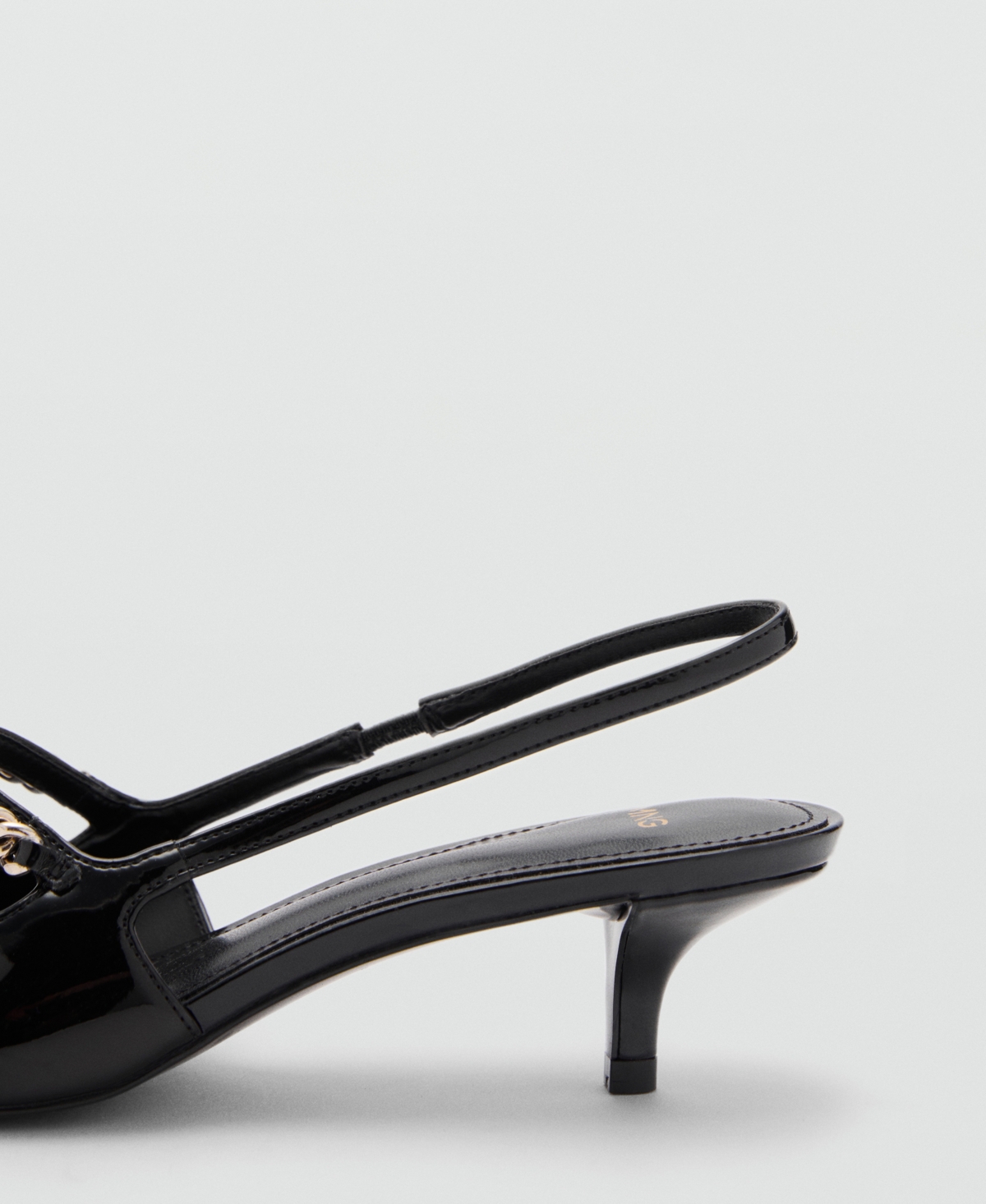 Mango High Heel Shoes With Link Straps Black In Black