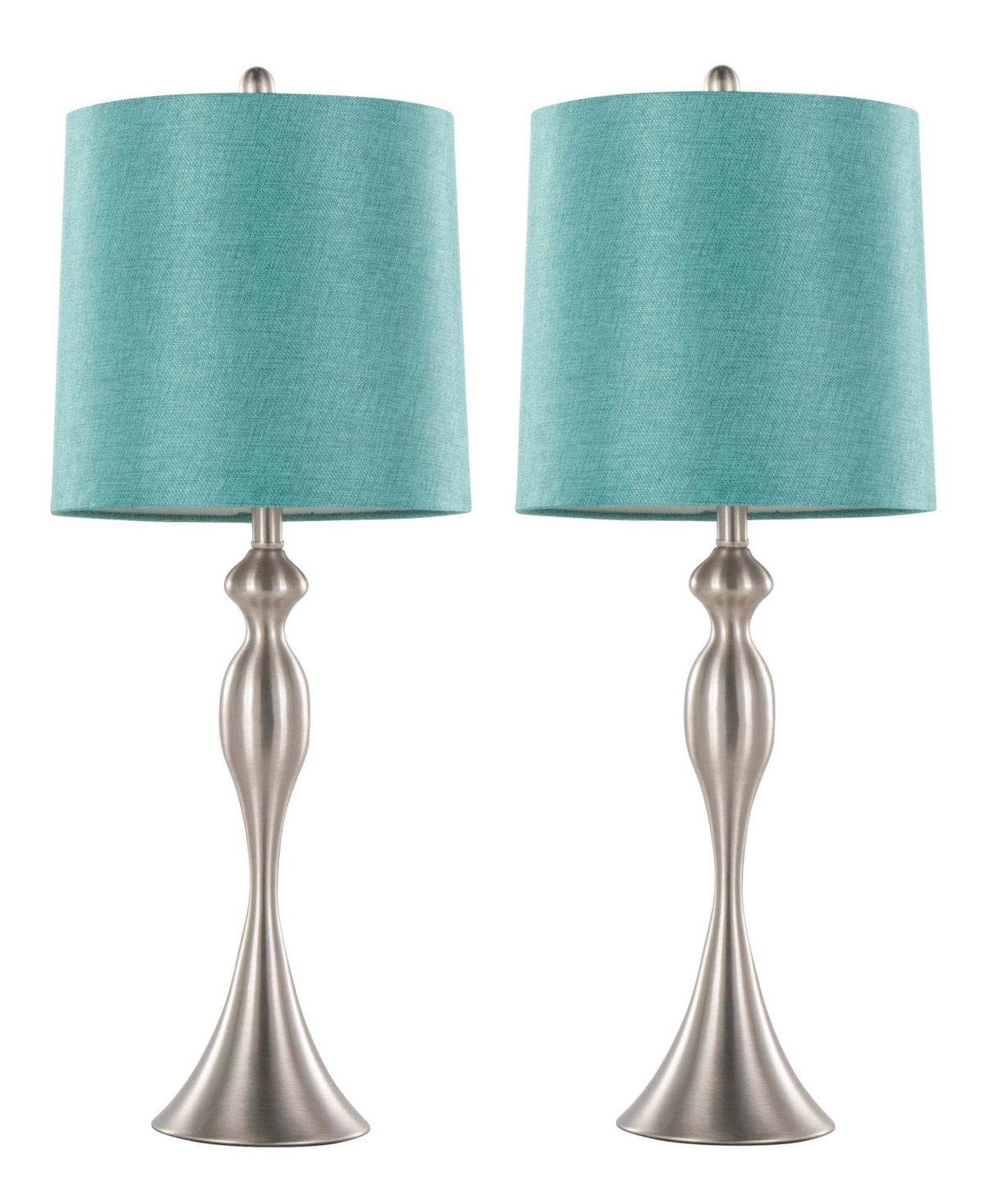 Lumisource Ashland 27" Metal Table Lamp, Set Of 2 In Blue,silver