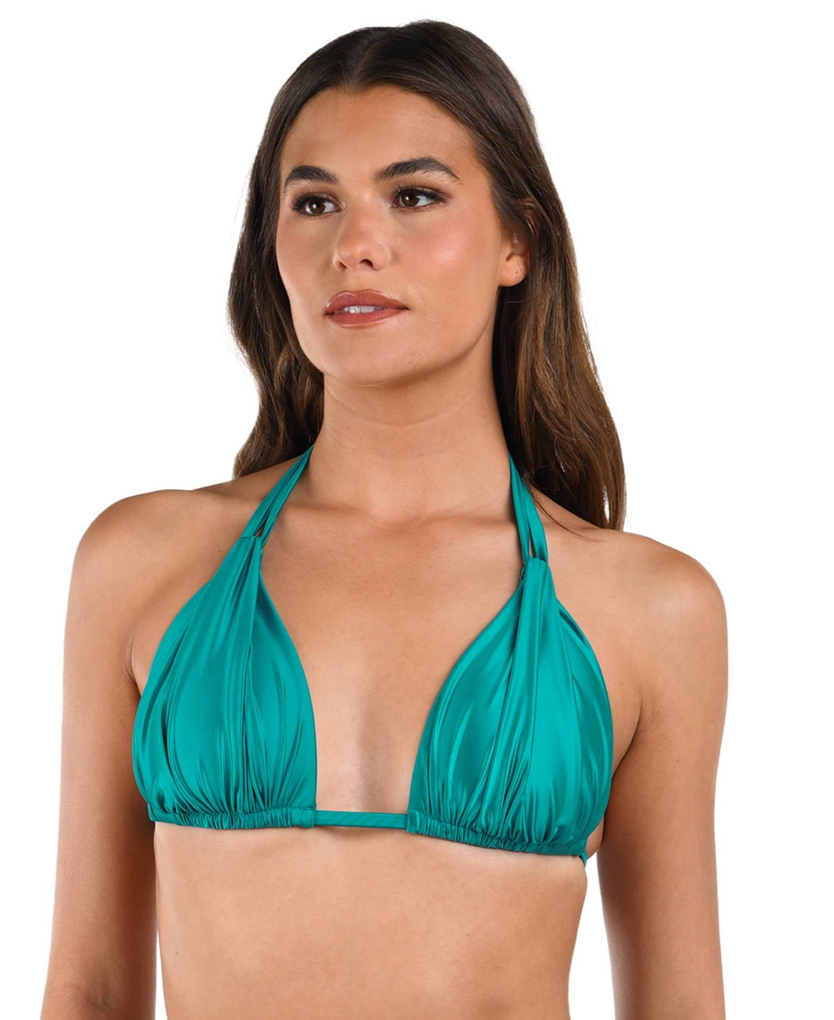 Shop La Blanca Women's Earth Goddess Halter Bikini Top In Teal