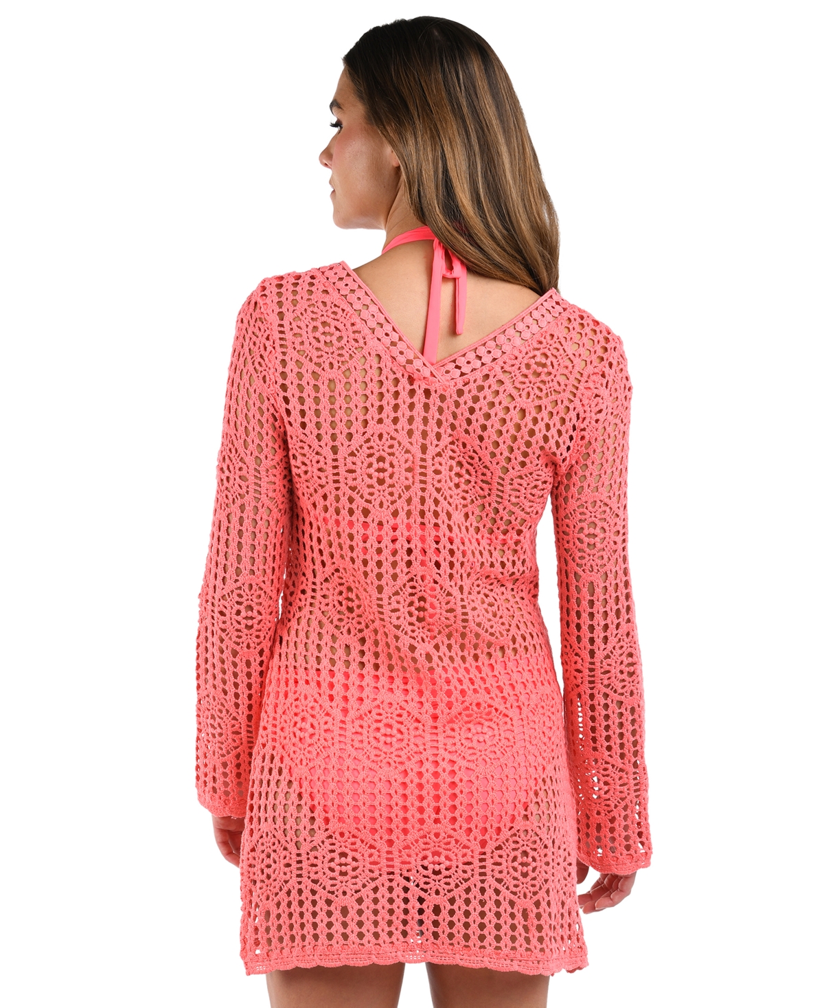 Shop La Blanca Women's Waverly Bell-sleeve Cover-up Dress In Coral Reef