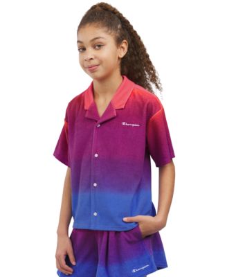 Big Girls Button-Up Gradient Shirt