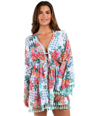 La Blanca - Women's Riveria Resort Tie-Front Kimono Cover-Up
