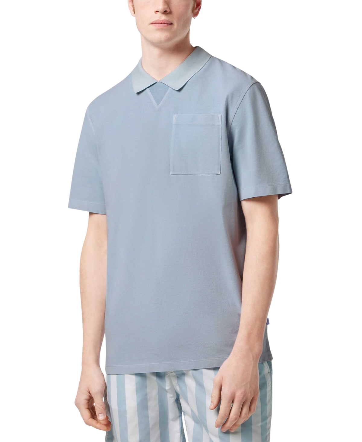 Scotch & Soda Men's Relaxed-fit Short Sleeve Garment-dyed Polo Shirt In Blue