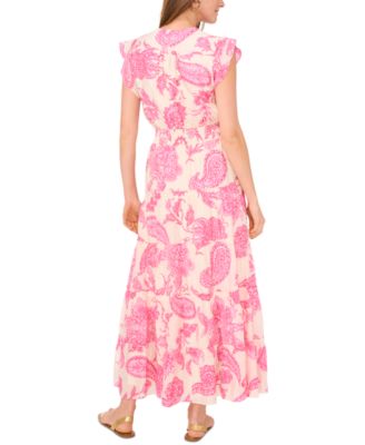Женское макси-платье с завышенной талией и цветочным принтом от Vince Camuto