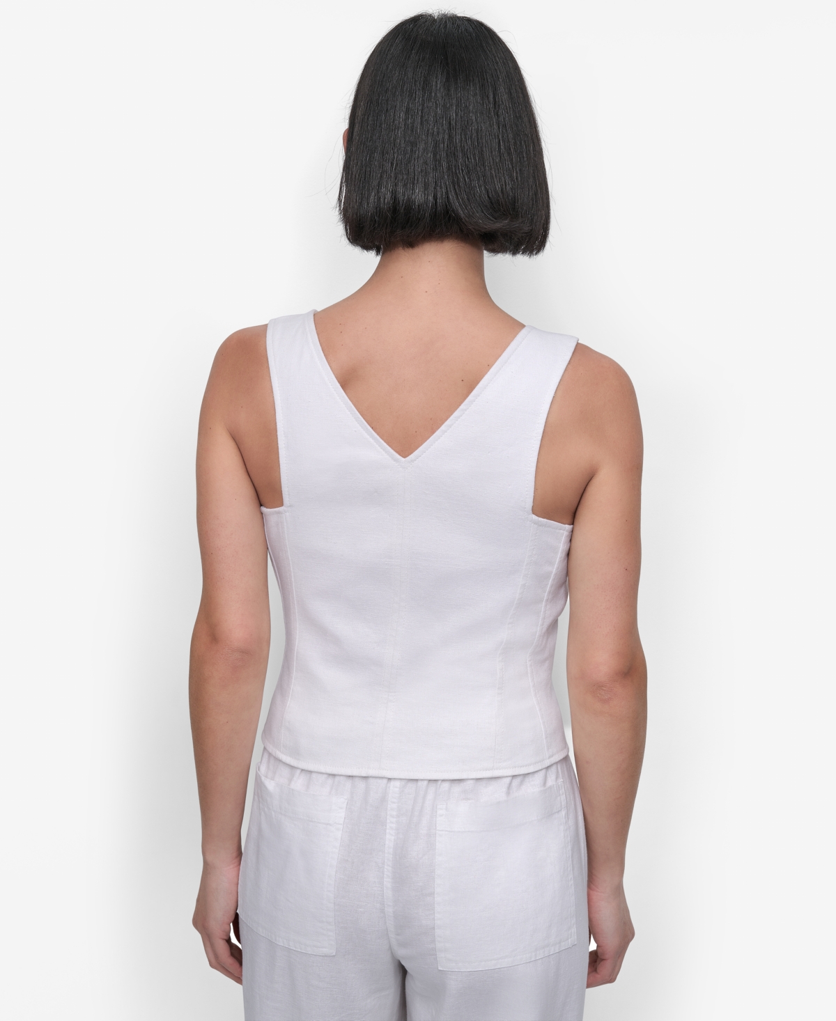 Dkny Women's Button-front Vest In White