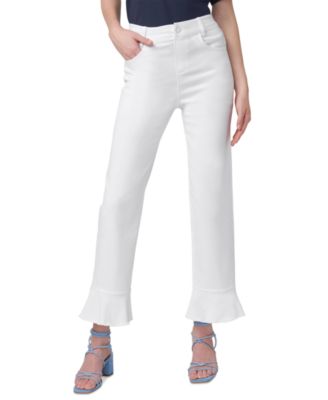 Hue - Women's Ruffled-Hem Denim Skimmer Leggings