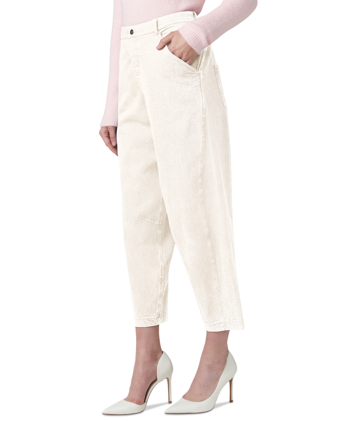 Hue Women's Denim Barrel-leg Skimmer Leggings In Off White