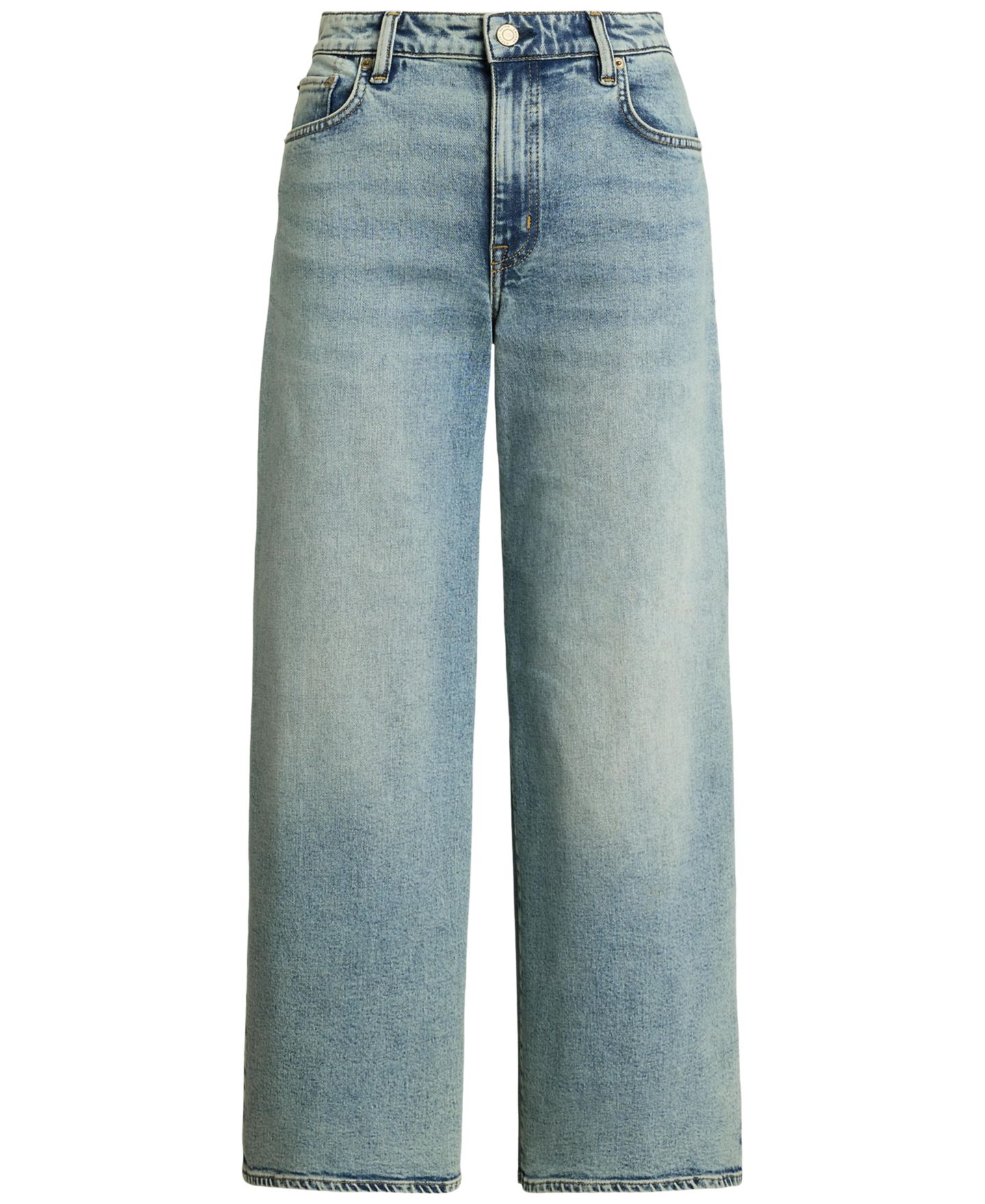 Женские джинсы Lauren Ralph Lauren High-Rise Wide-Leg Cropped Jeans, цвет: Варёный — фото 7