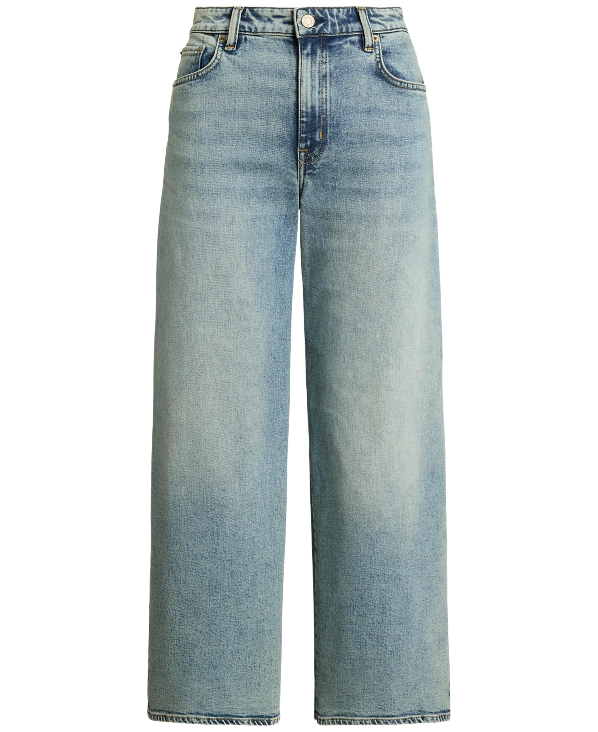 Ralph Lauren Plus Size High-rise Wide-leg Cropped Jeans In Alicia Wash