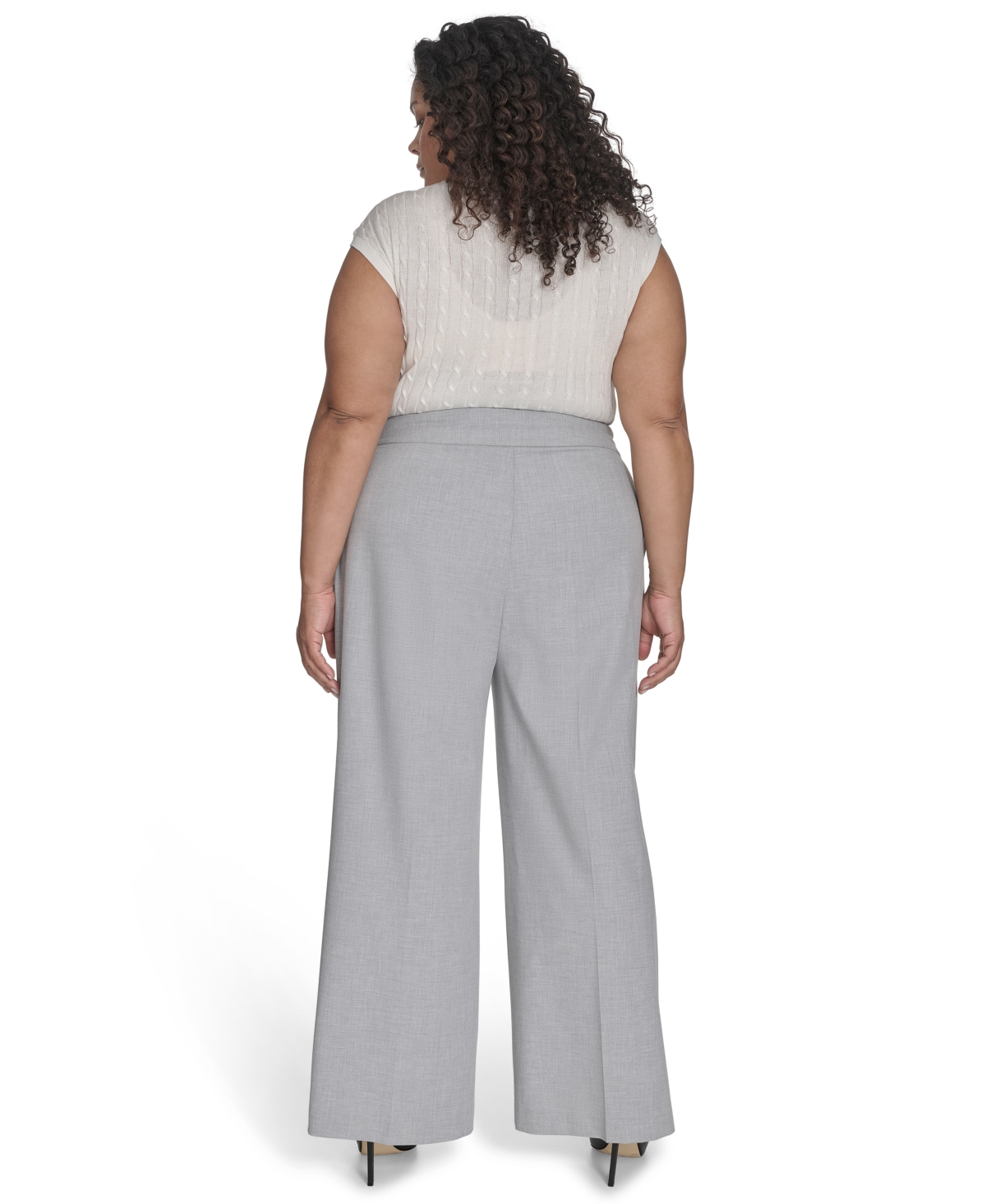 CALVIN KLEIN PLUS SIZE HIGH RISE WIDE-LEG PANTS 