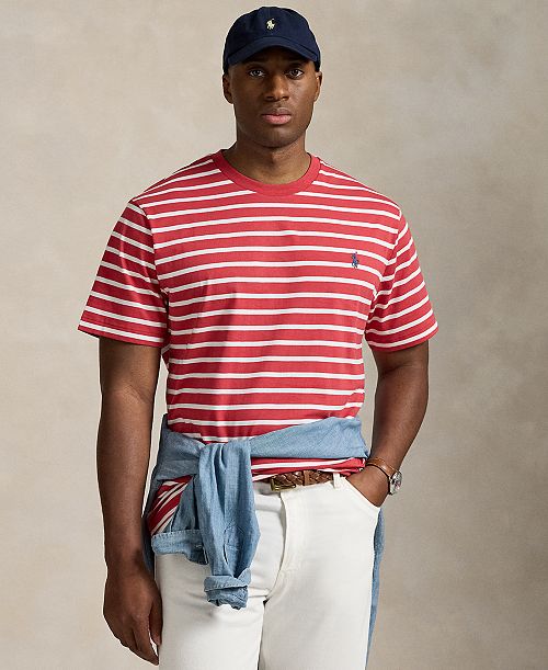 alfani Polo Ralph Lauren Men's Big & Tall Striped Jersey Crewneck T-Shirt Men's Fashion & Accessories