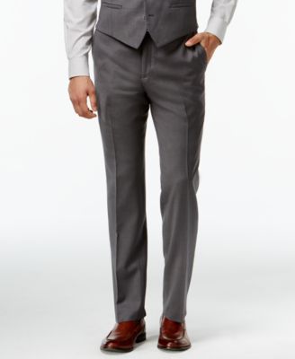 Bar III Mid-Gray Pindot Slim-Fit Suit Separates 
