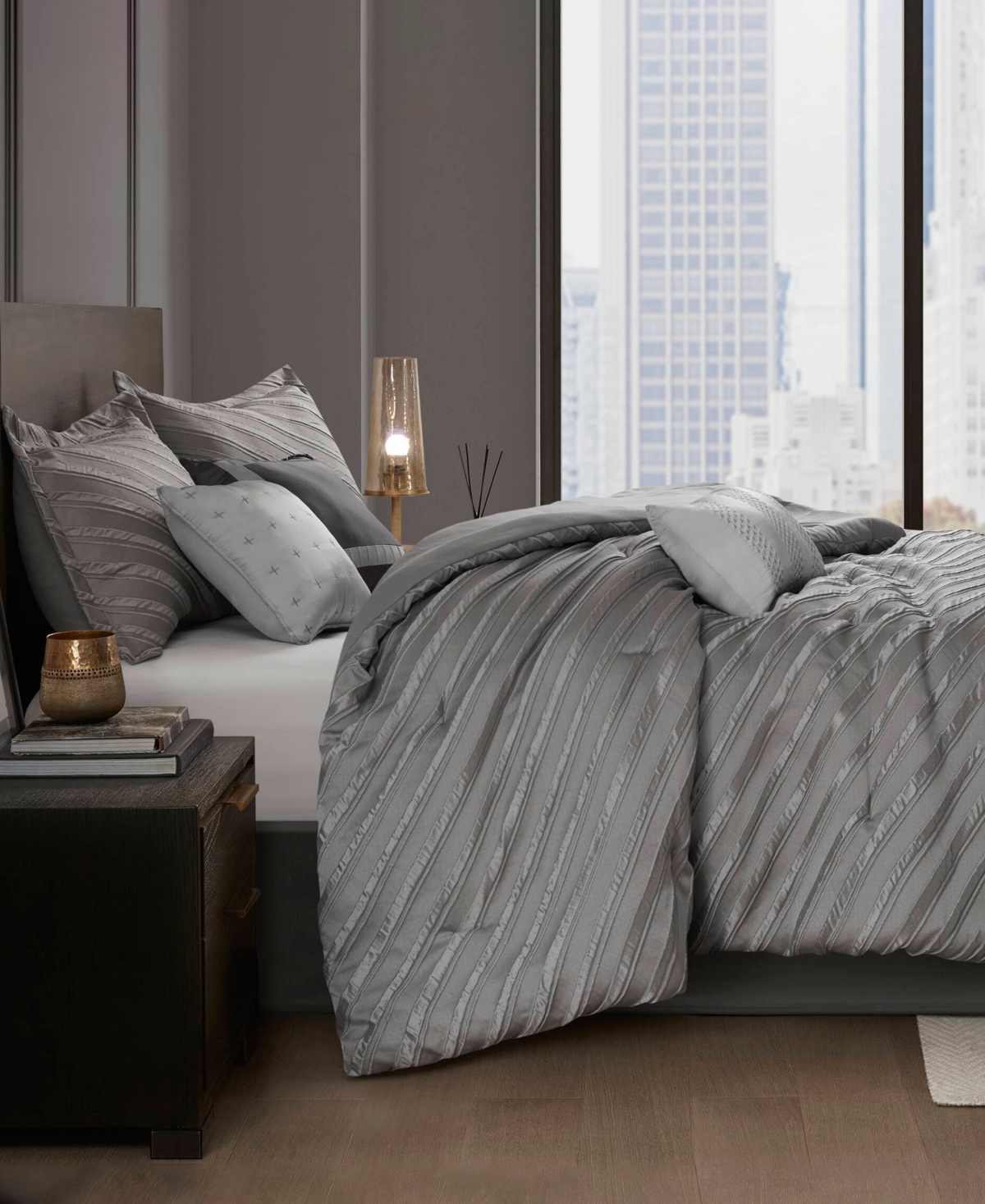 Madison Park Riva Jacquard 7-pc. Comforter Set, California King In Gray