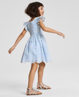 Toddler and Little Girls Enlarged Flora Eyelet Dress