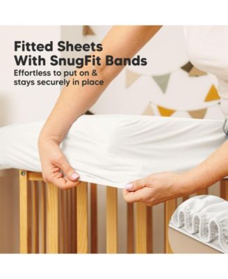 2-Pack Protect+ Waterproof Crib Mattress Protector Covers, Mavy Quilted Cotton Baby Mattress Topper, Toddler Crib Sheets