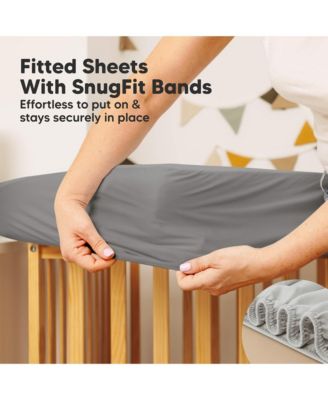 2-Pack Protect+ Waterproof Crib Mattress Protector Covers, Mavy Quilted Cotton Baby Mattress Topper, Toddler Crib Sheets