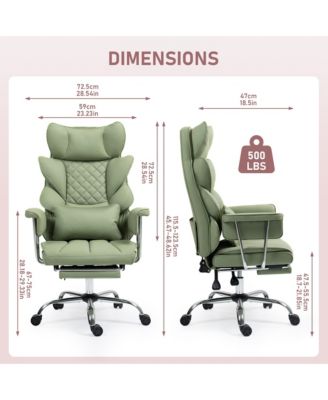 Faux Leather Gaming Chair, Ergonomic High-Back Office Chair With Tilt and Swivel, Reclining Computer Desk Chair for Women, Men