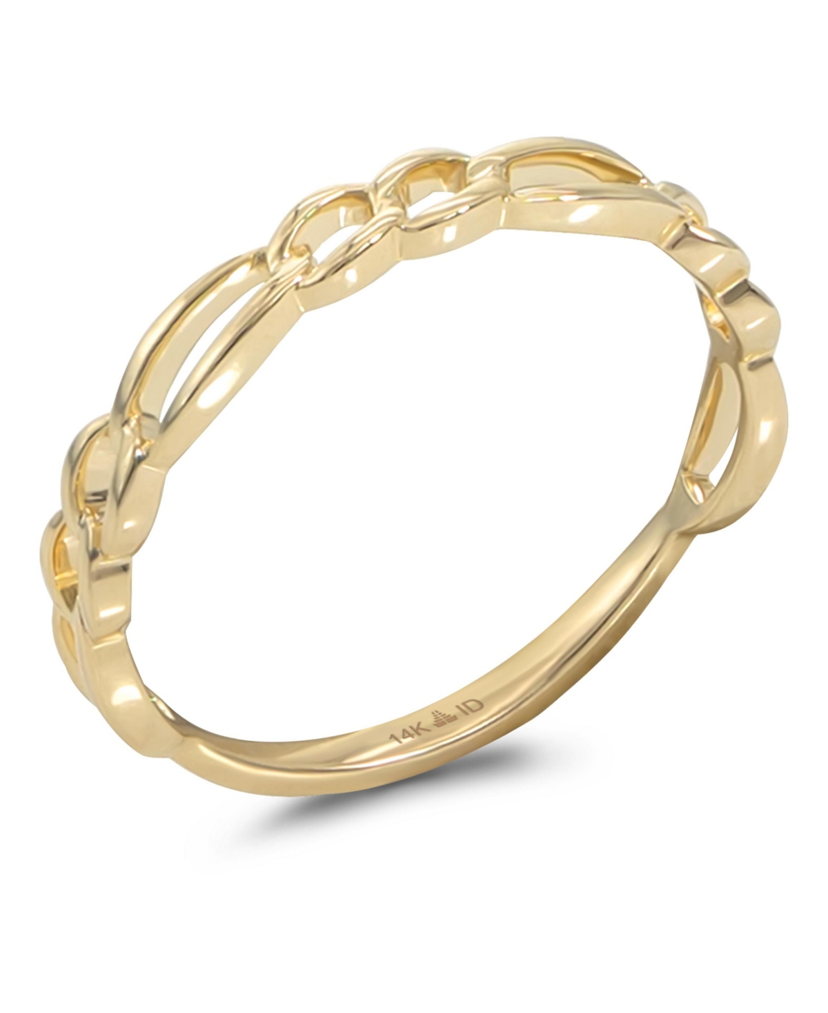 Devata Figaro Link Ring in 14K Gold, Size 6, approx. 1.2 grams.