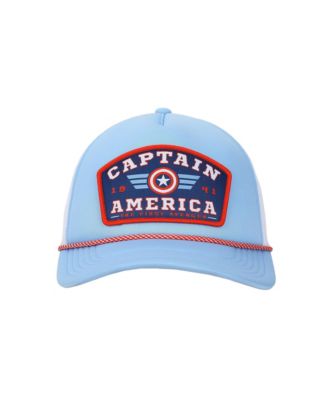 Мужская шляпа дальнобойщика со щитом и крыльями супергероя Капитана Америки из Вселенной Marvel для взрослых синего цвета