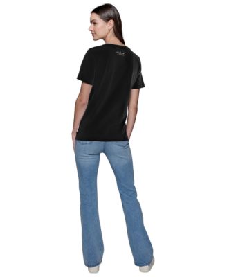 Женская футболка с круглым вырезом KARL's Library от КАРЛА ЛАГЕРФЕЛЬДА в ПАРИЖЕ