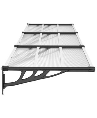 Door Canopy Black and Transparent 117.1"x35.4" Polycarbonate