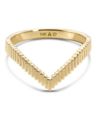 Crown Wishbone Ring in 14K Gold, Size 6, approx. 2.3 grams.