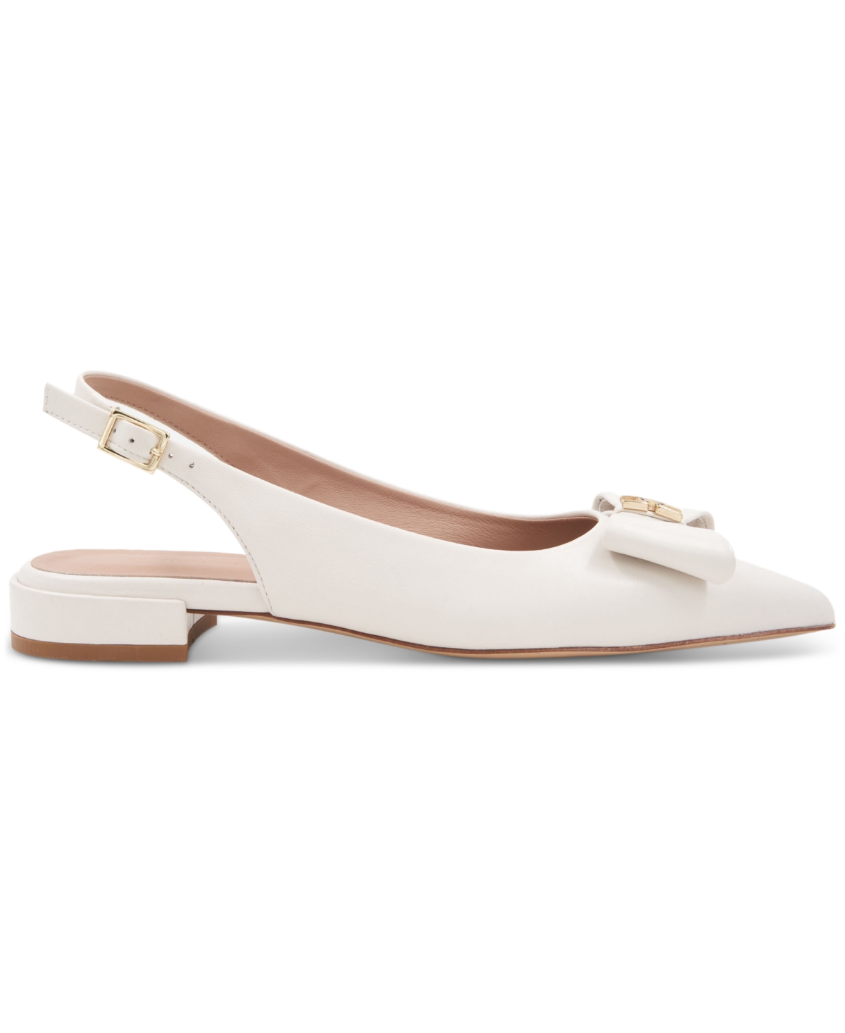 Bruno Magli Bella Pointed Toe Slingback Flat In Bone