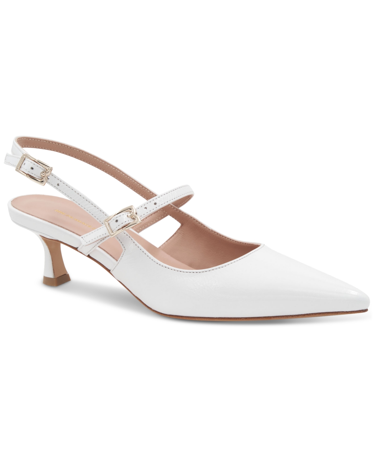 Women's Luciana Pointed-Toe Pumps - Bone Crinkled Patent
