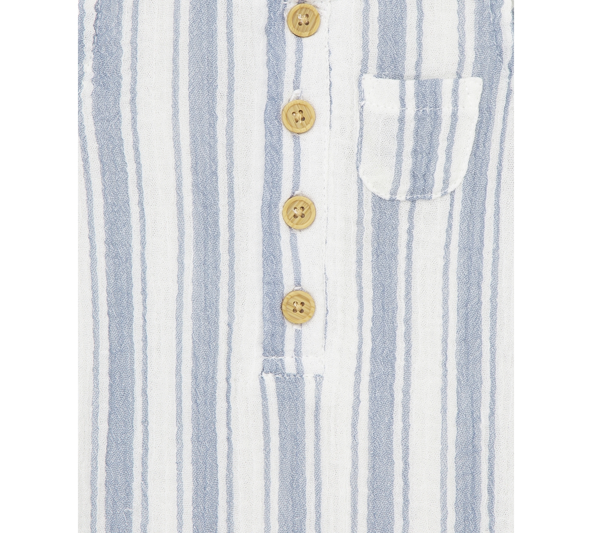 Shop Little Me Baby Boys 2-pc. Gauze Stripe Romper & Bucket Hat Set
