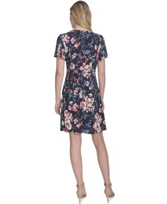 Женское платье-сорочка с развевающимися рукавами и цветочным рисунком от Tommy Hilfiger