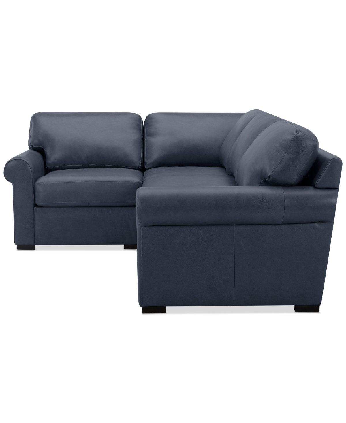 Macy's Radley Roll Arm 104" 4-pc. Leather Square Corner L Sectional, Exclusively At