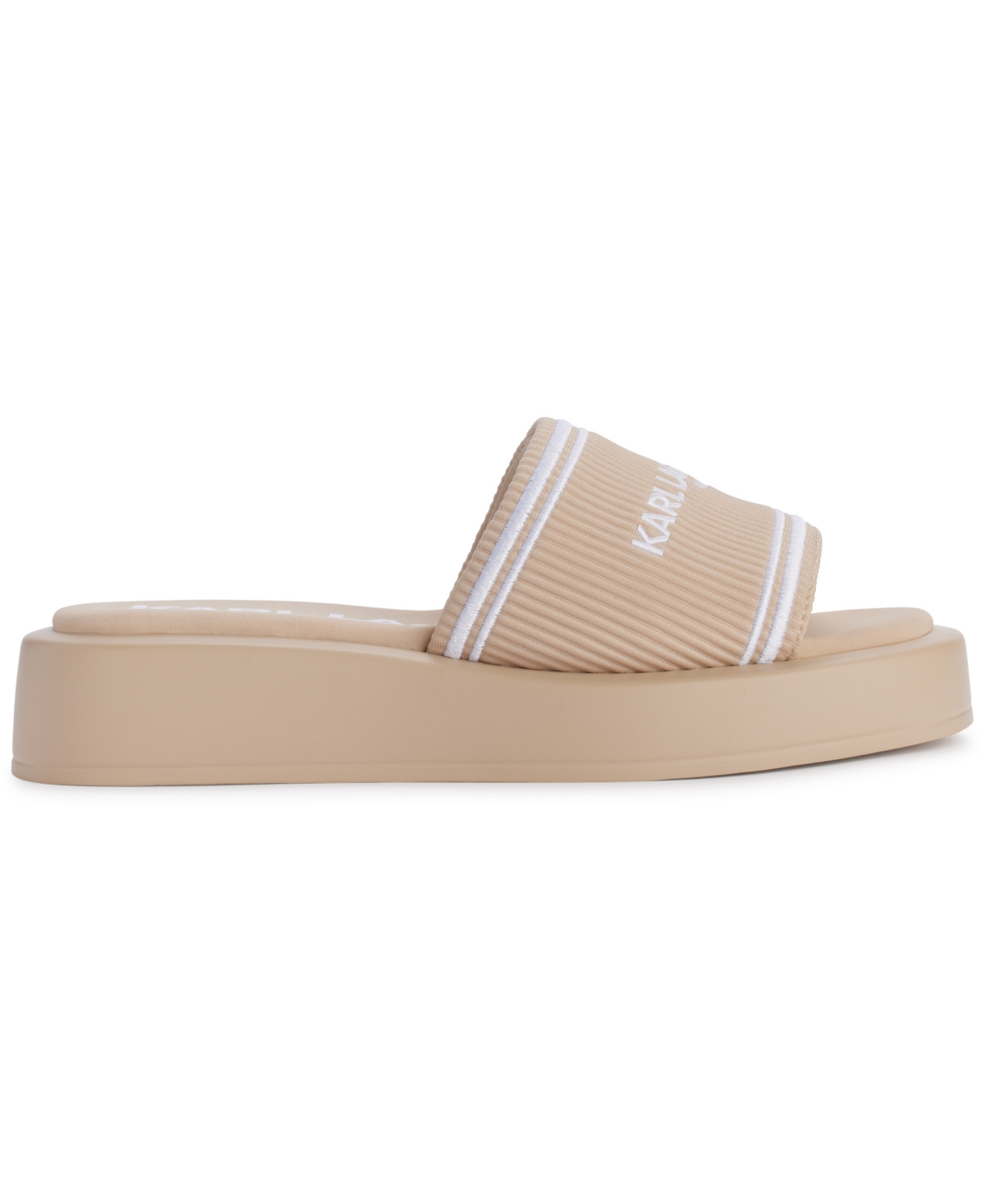 Karl Lagerfeld Ohare Platform Slide Sandal In Dusty Nude