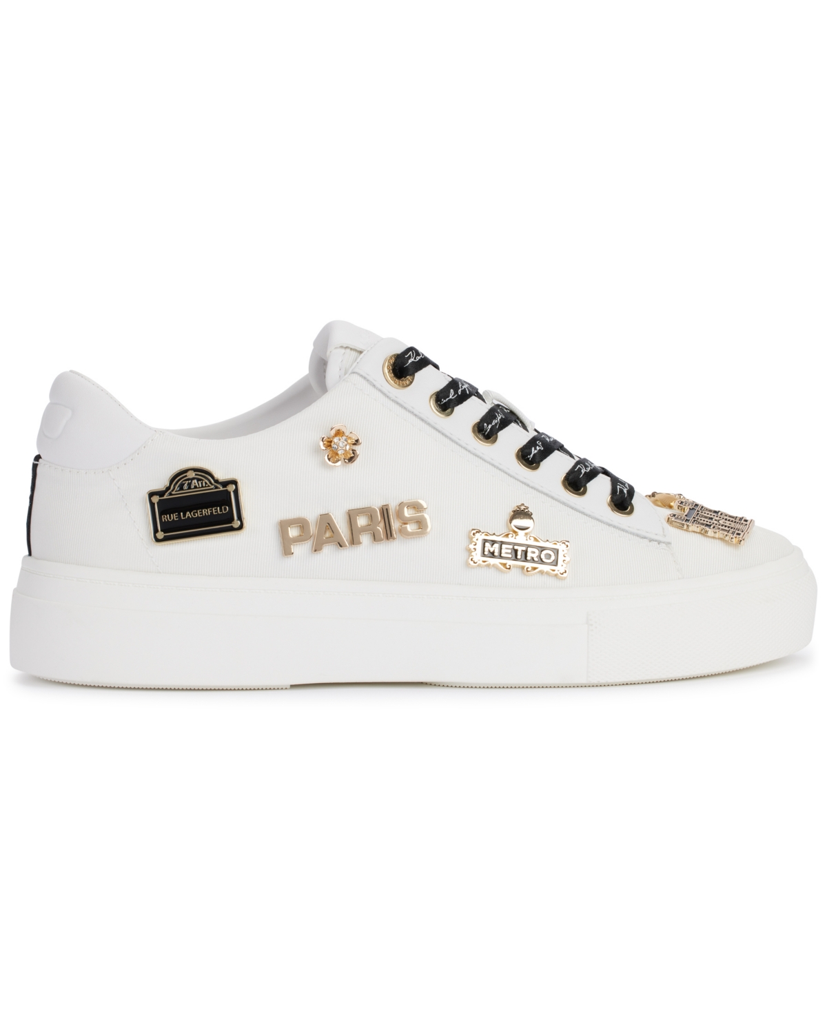 Shop Karl Lagerfeld Women's Cate Rue Pins Lace-up Sneakers In Bright White