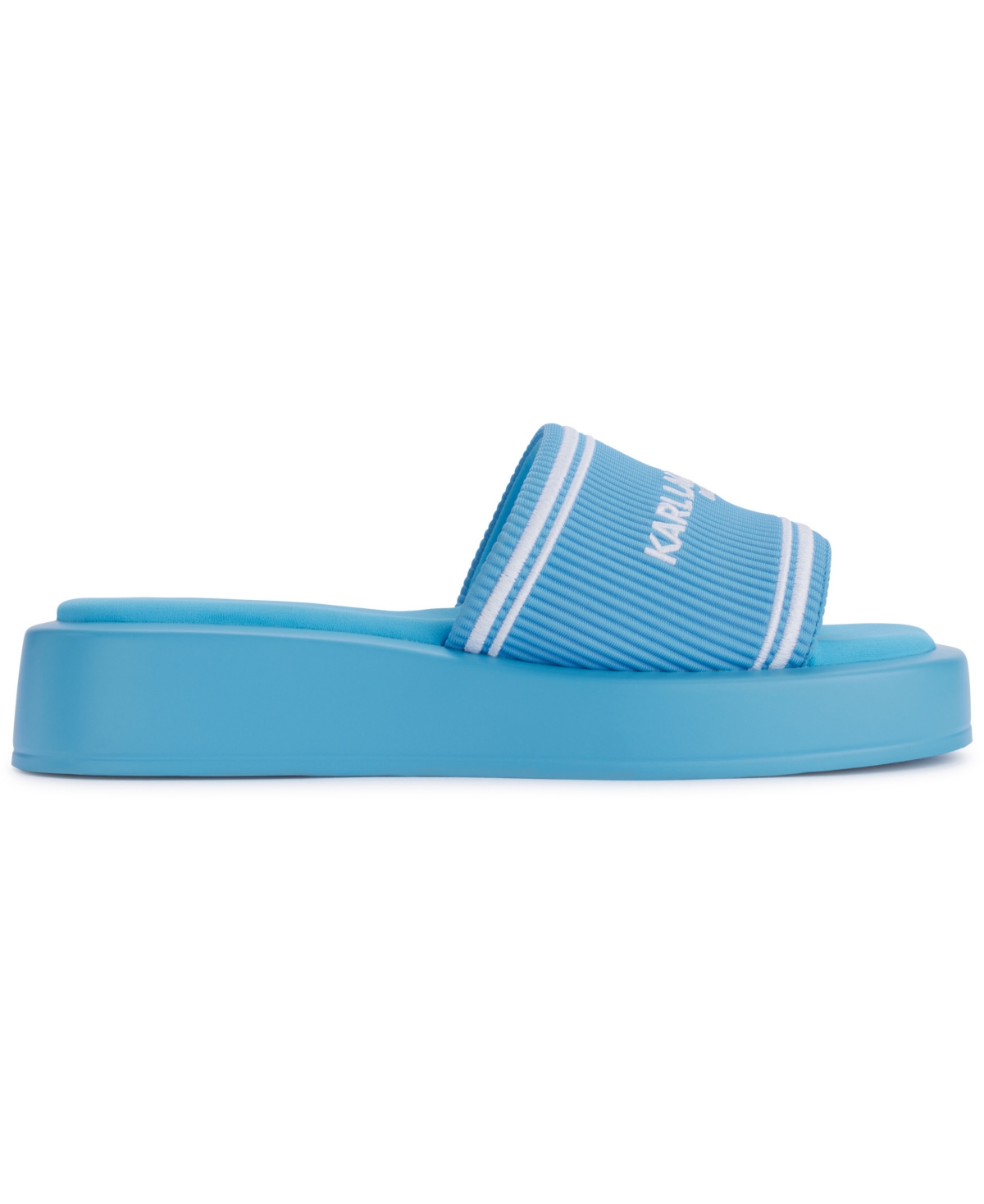 Karl Lagerfeld Ohare Platform Slide Sandal In Azure Blue