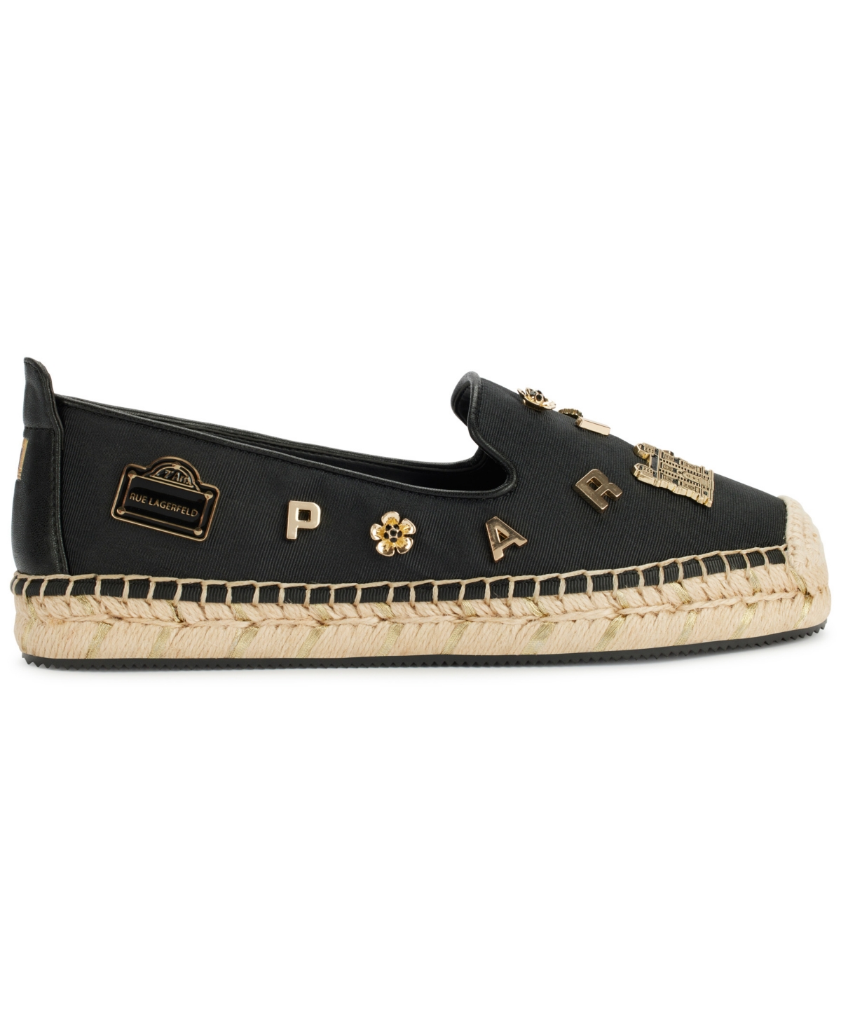 Karl Lagerfeld Michaela Espadrille Flat In Black