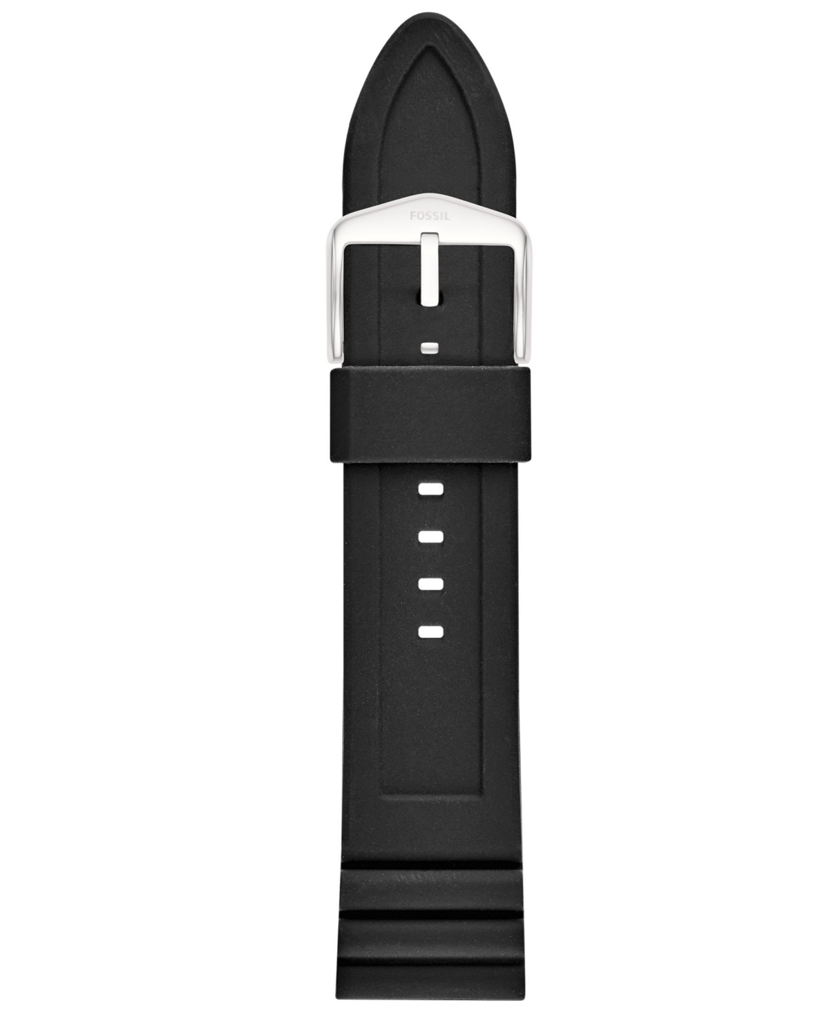 Fossil Men's Black Silicone Band, 24mm - Black