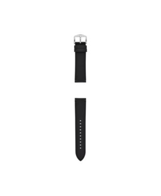 Men's Black Leather Watch Band, 22mm