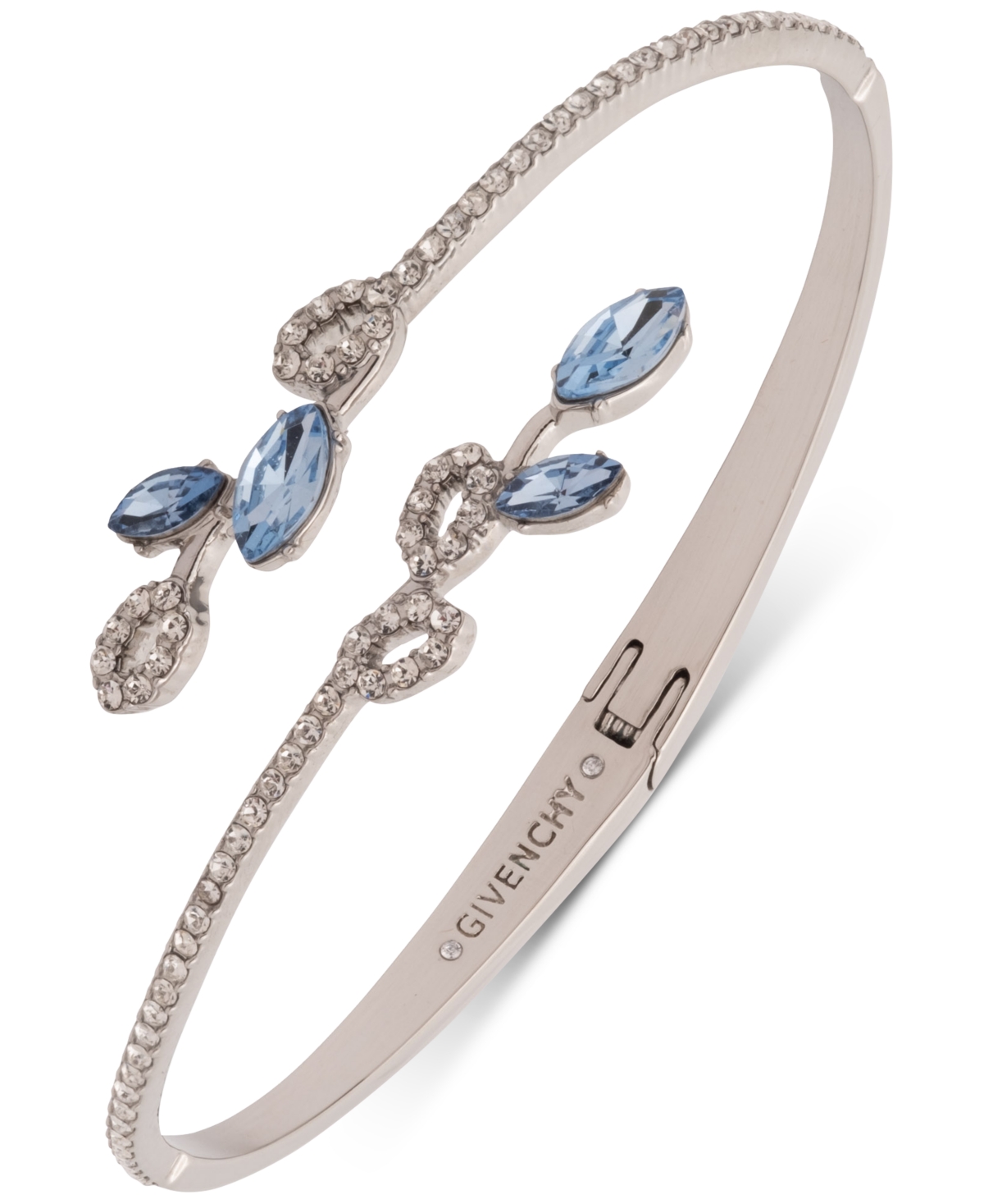 Givenchy Mixed Crystal Vine Bypass Bangle Bracelet In Turq,aqua