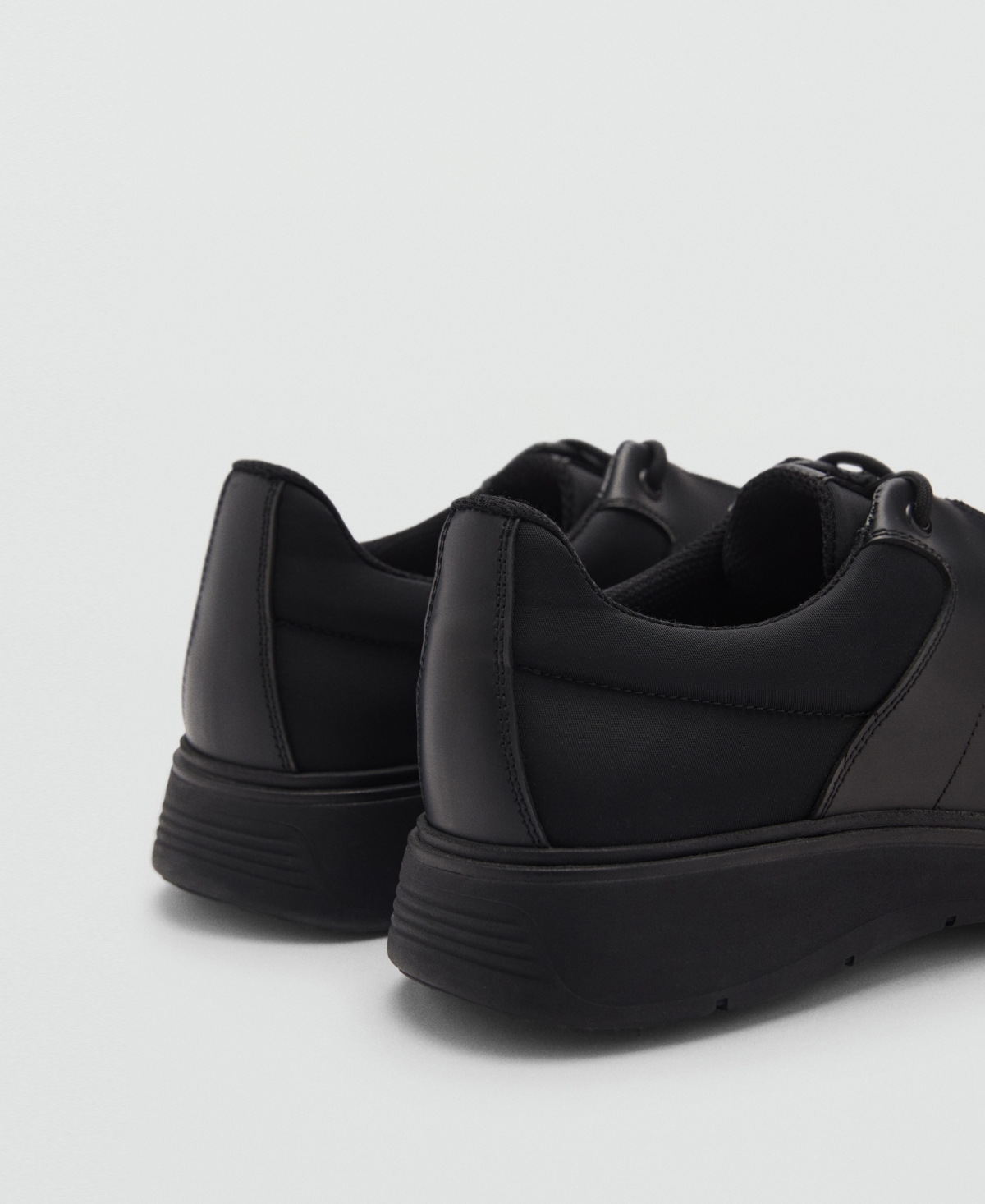 Mango Men's Coolmax Combined Leather Shoes In Black