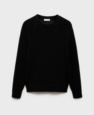 Мужской хлопковый свитер ажурной вязки MANGO Mango 18090₽